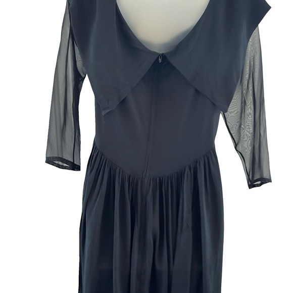 Rampage Dress Medium Black Sheer Maxi Cowl Whimsigoth Dark Romantic Y2K 90s Gown - Picture 4 of 16